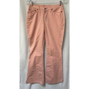 G-Star Jeans Womens 28/30 Low Hip Flare Pink Cotton Linen Blend 5-Pocket Italy